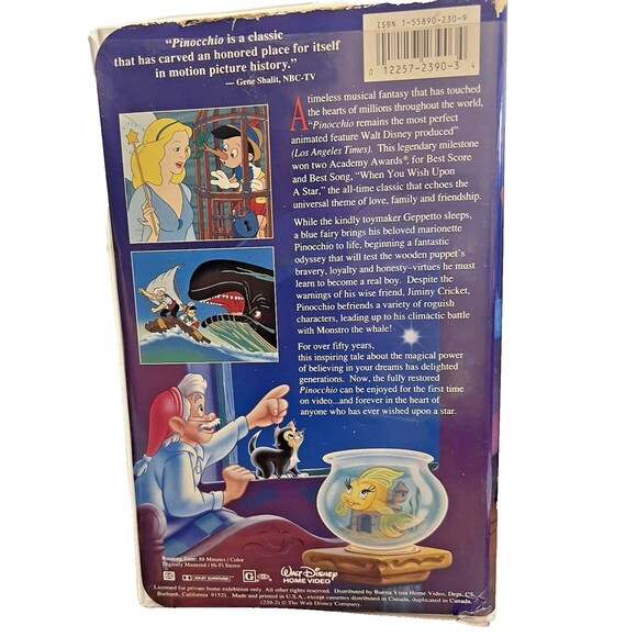 Walt Disney's Masterpiece Pinocchio VHS Clam Shell Cover - Picture 2 of 9